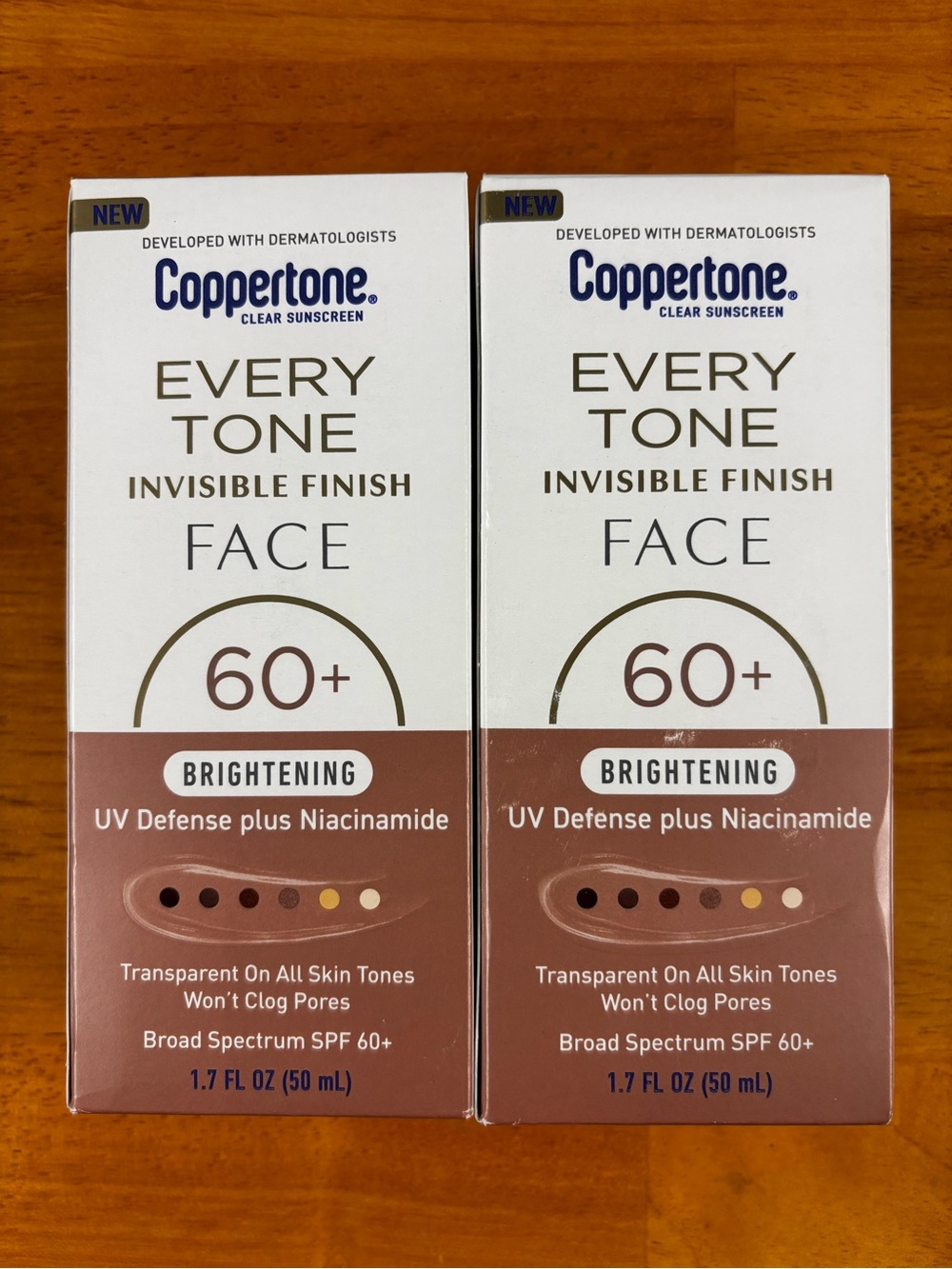 Coppertone Every Tone Invisible Finish Face SPF 60+ Brightening - Brown
